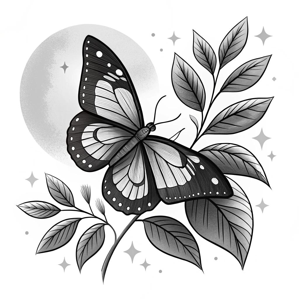 A butterfly resting on a leaf