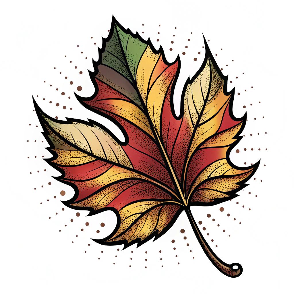 A curled leaf with shading and dotted halo
