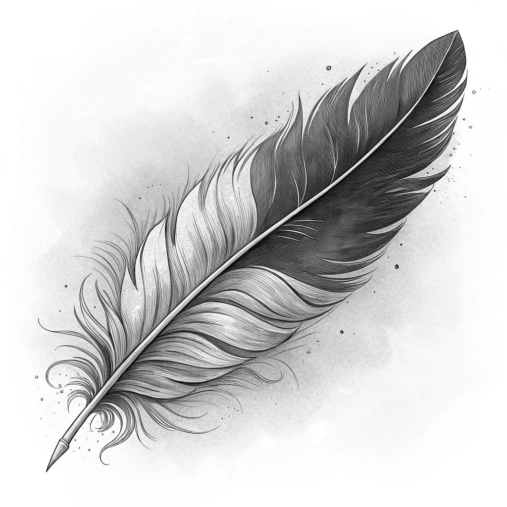 A feather floating down softly