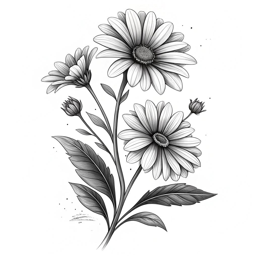 A group of daisies in a small bouquet