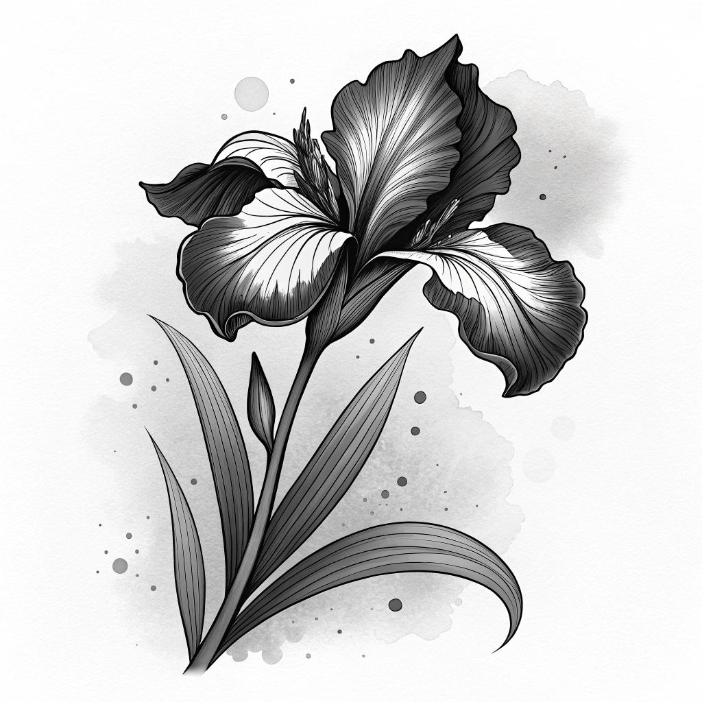 An iris flower with drooping petals