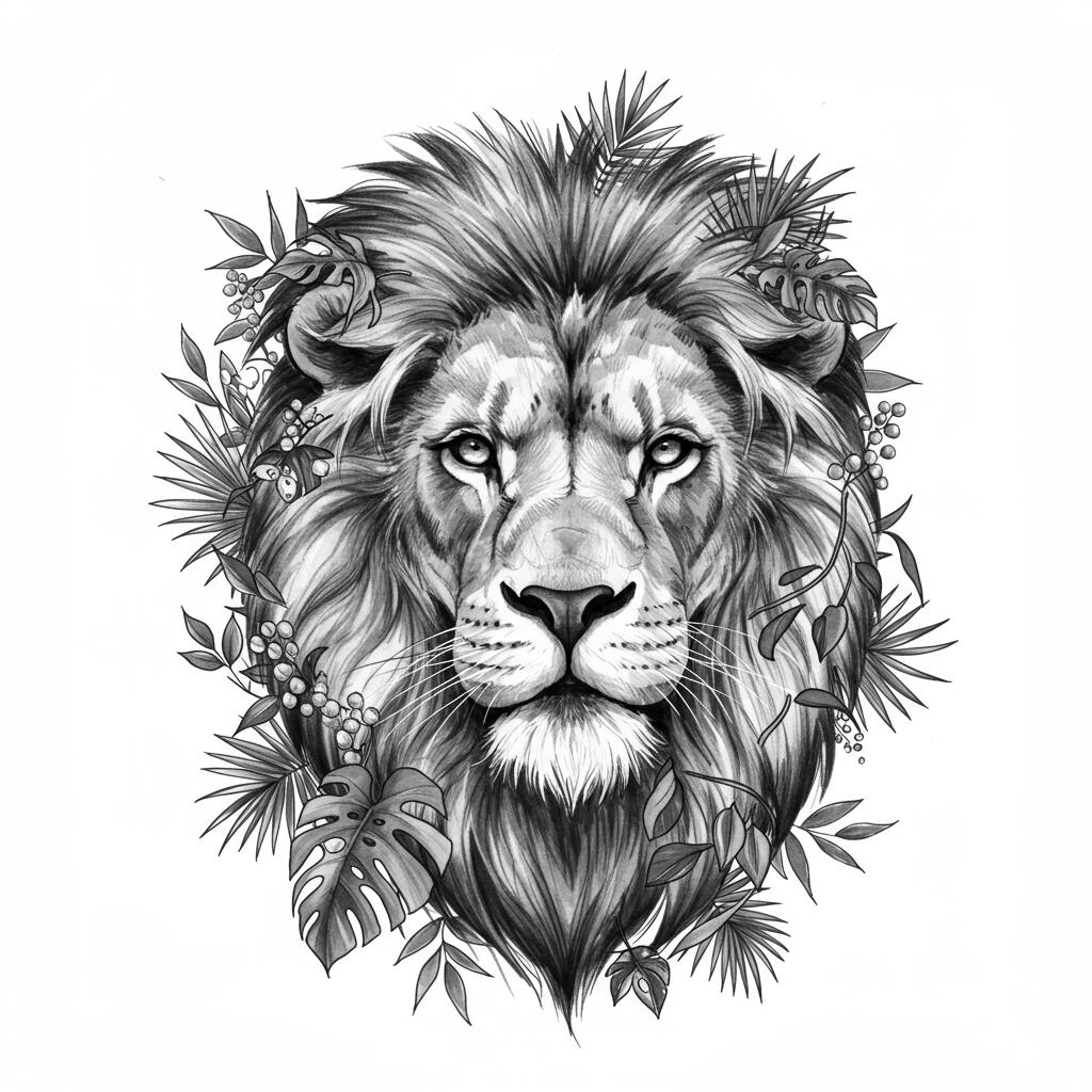 a lion in the jungle