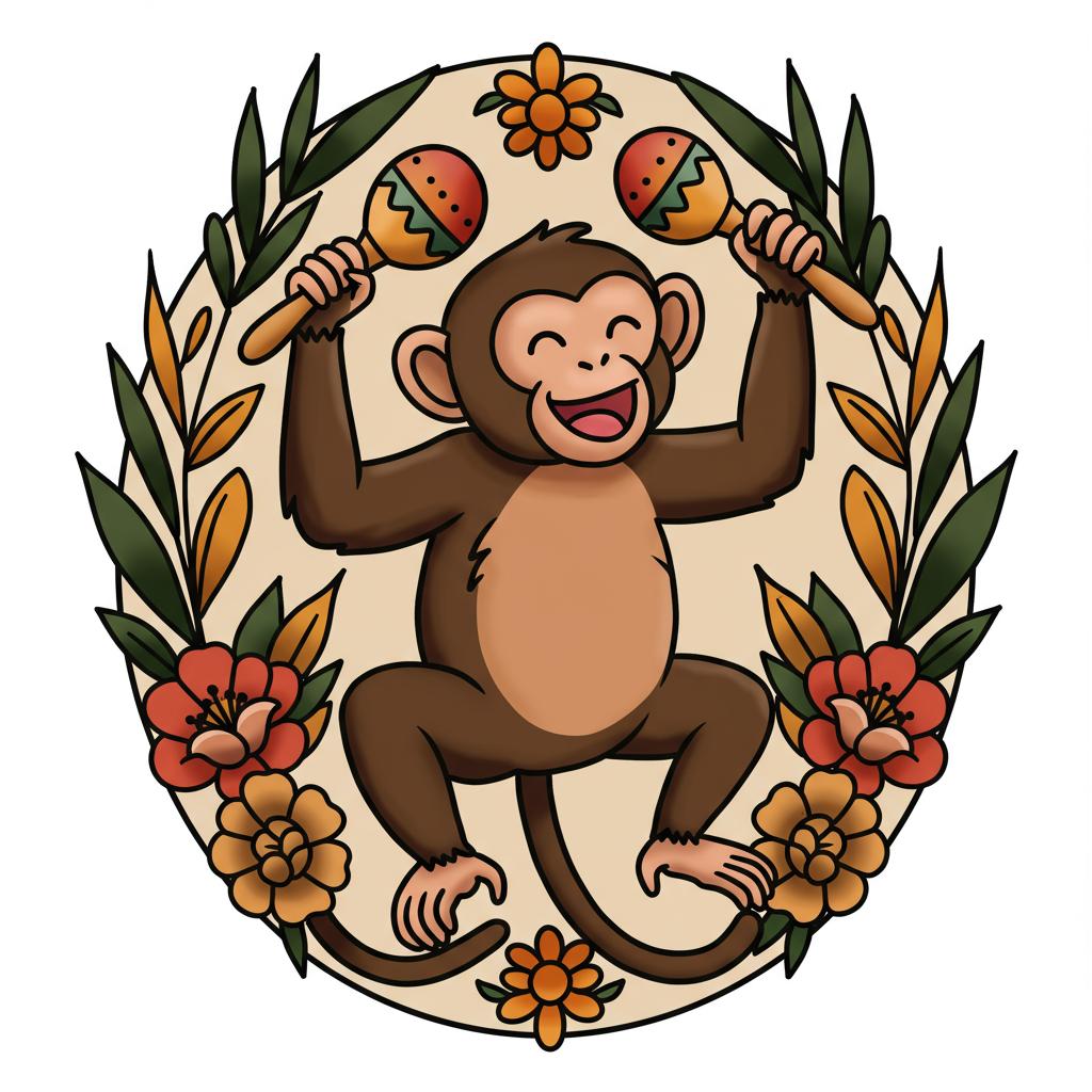 a monkey playing maracas
