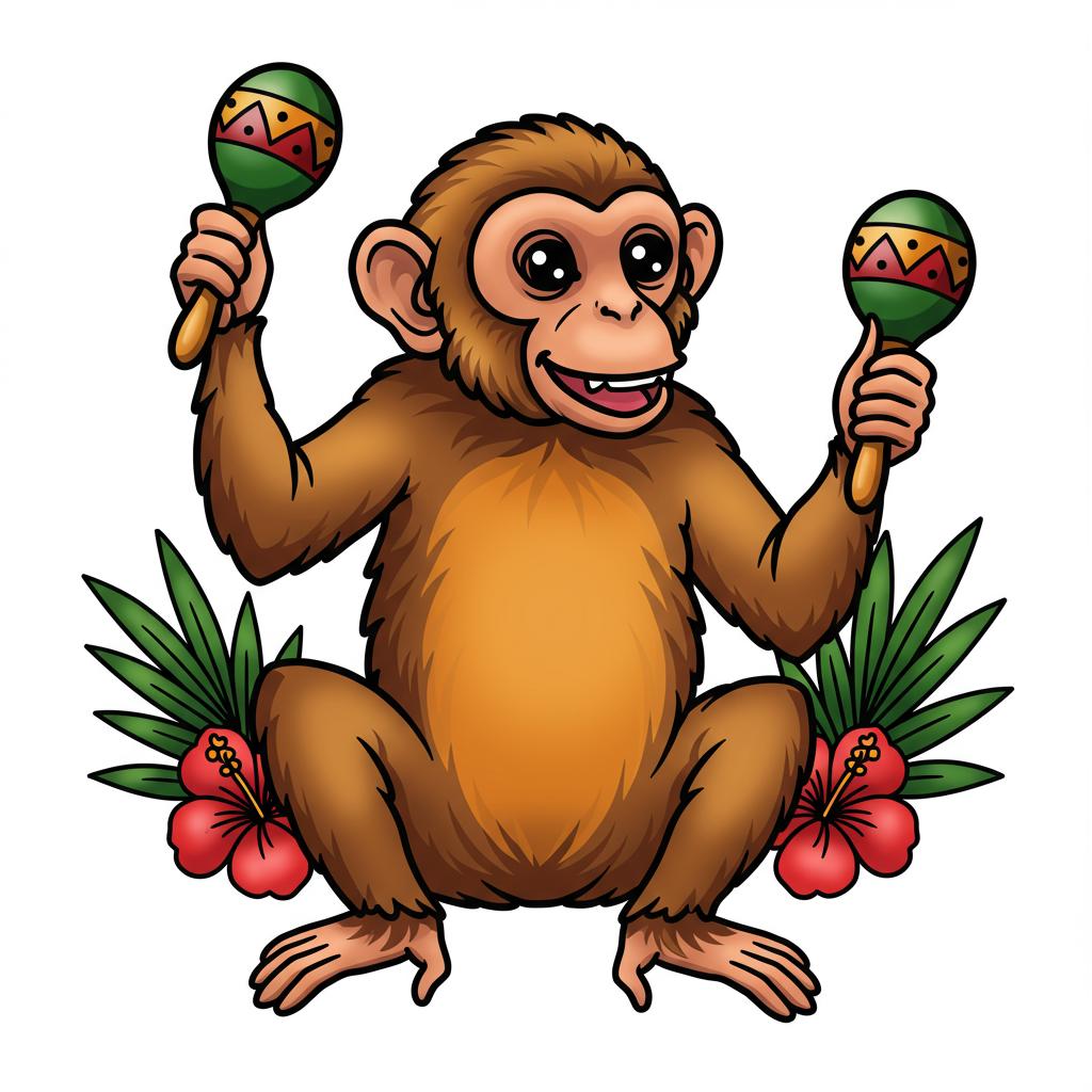 a monkey playing maracas