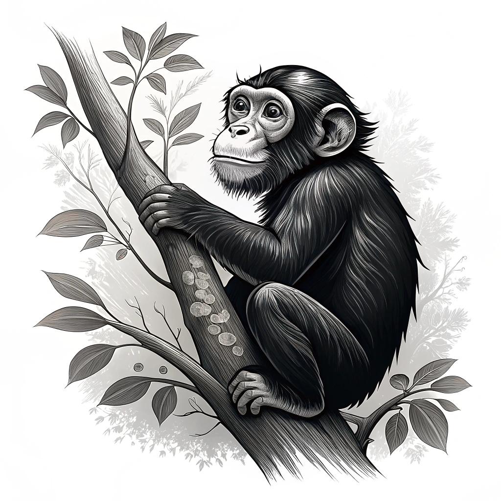 A monkey sitting on a tree branch