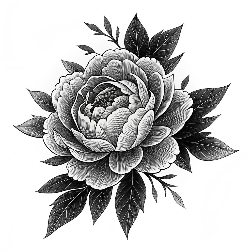 A peony bloom viewed from above