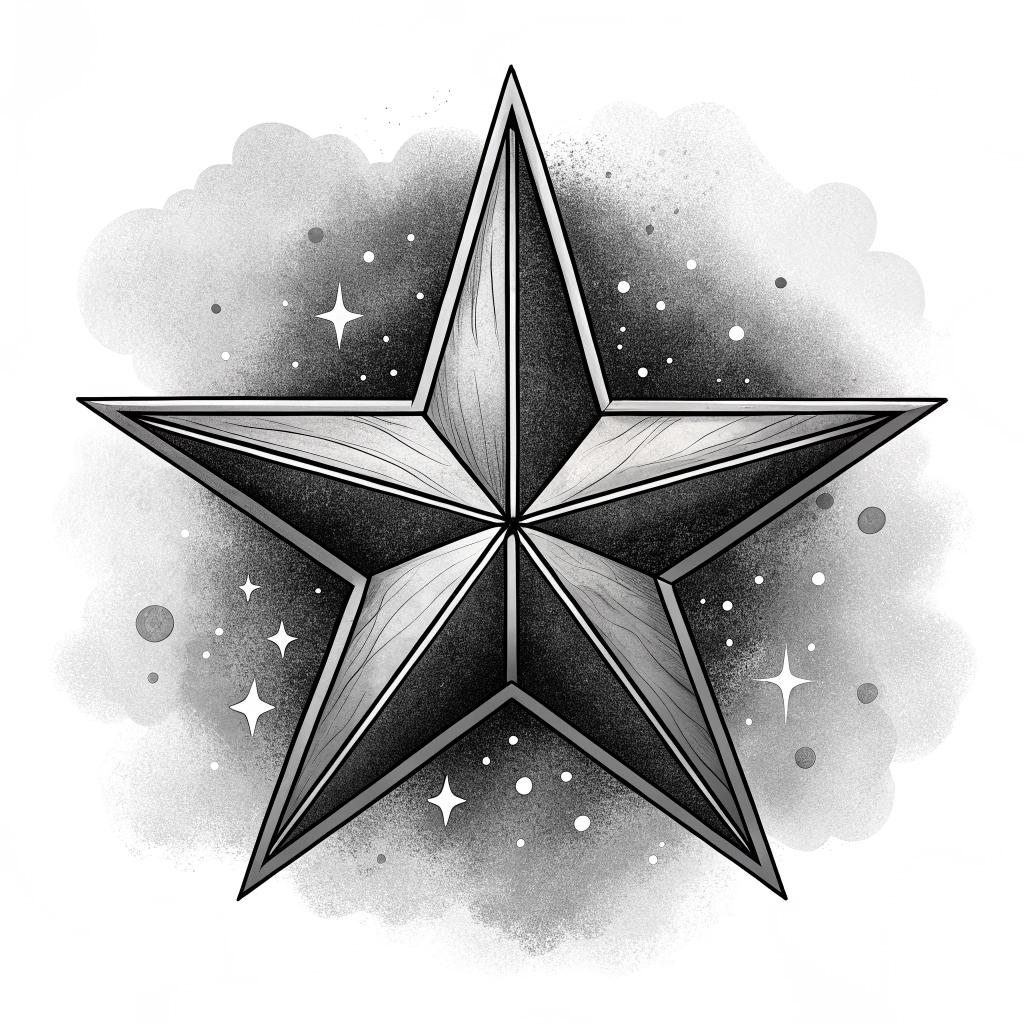 A single star in a black sky