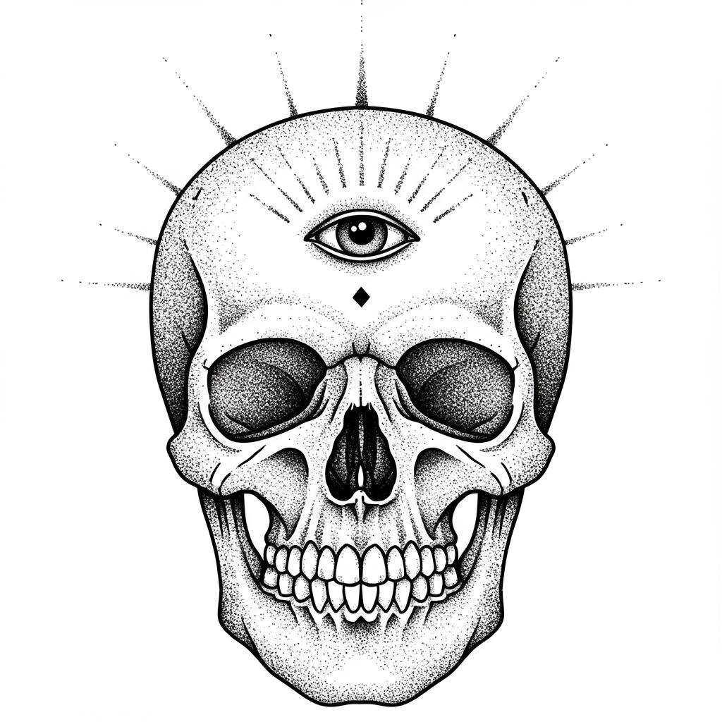 Skull with a Third Eye 