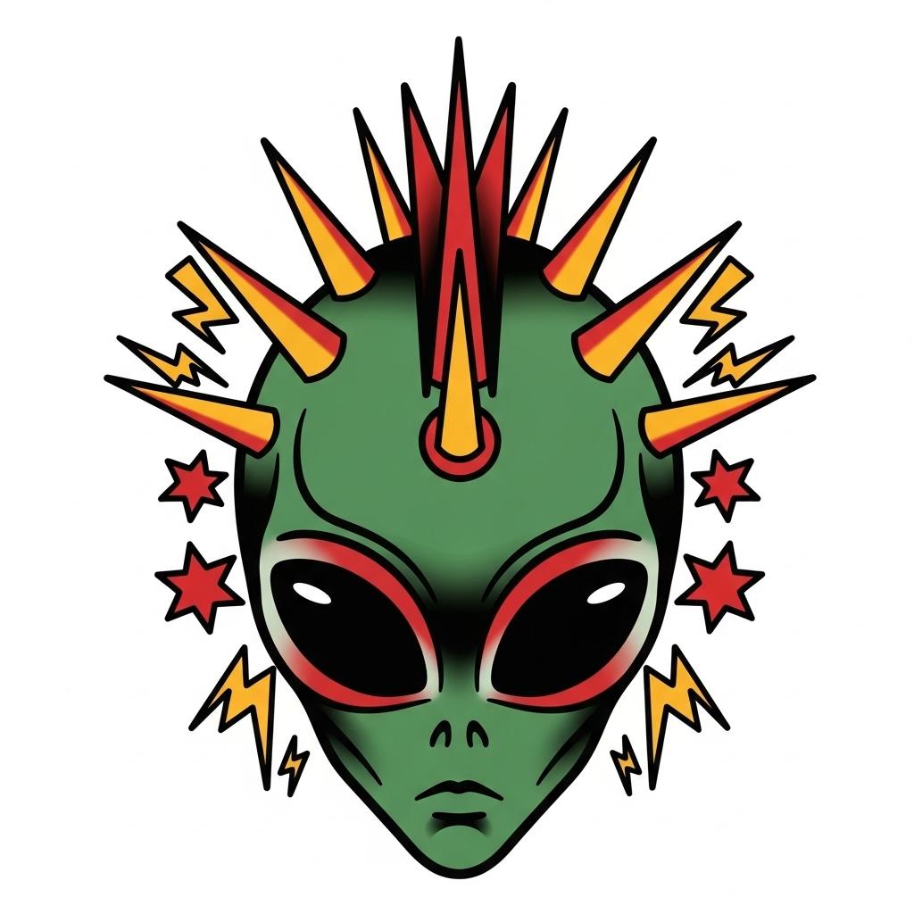 un alien punk pop art